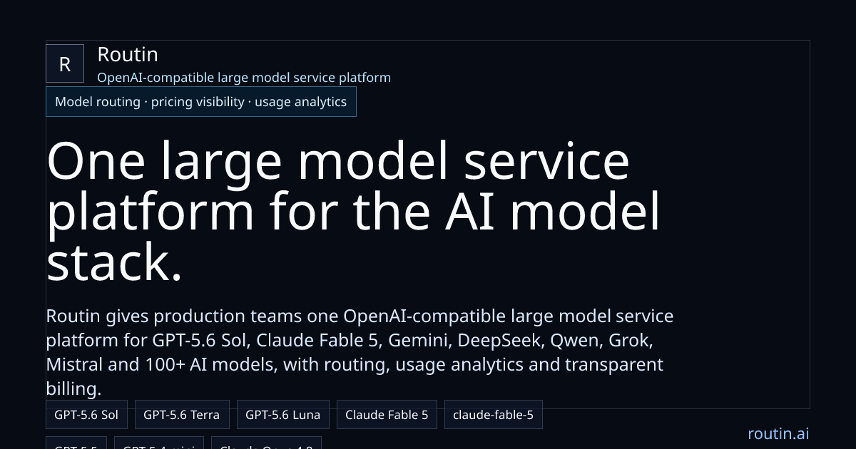 Routin - AI API Gateway for Frontier Models